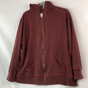 Columbia burgundy zipper hooded sweatshirt 2XL